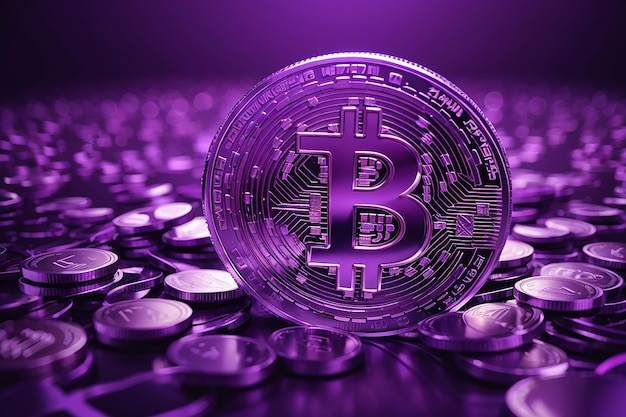紫色の仮想通貨デザイン要素ベクトル