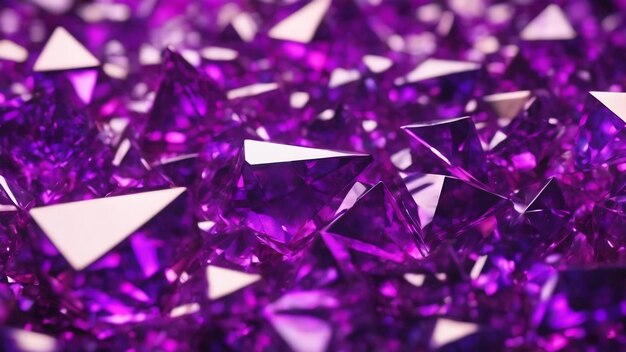 Photo purple crystal background with triangles 3d rendering