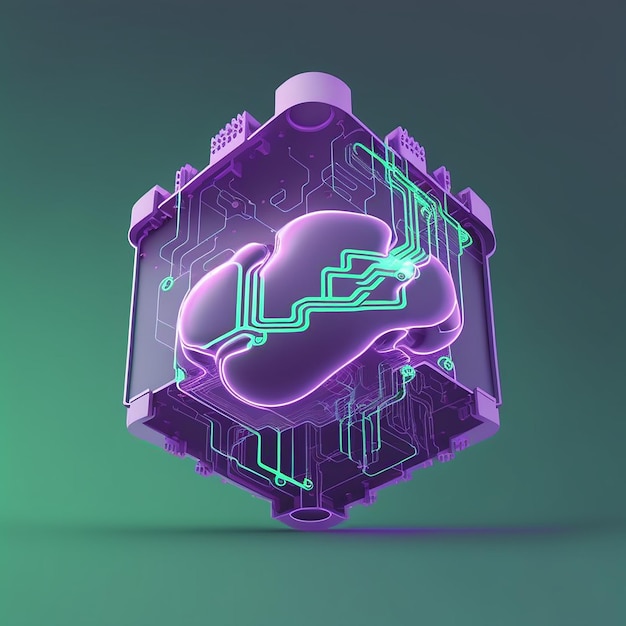 A purple cube with a circuit board in the middle that says'cloud '