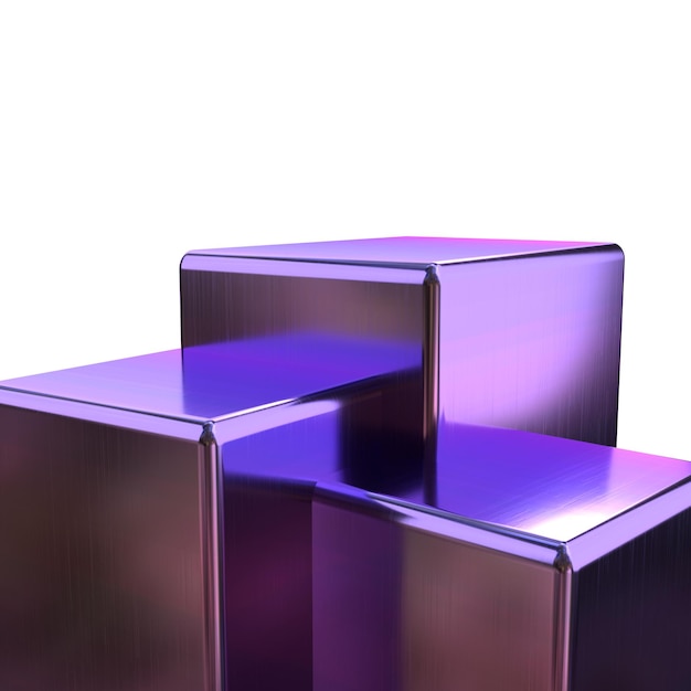 A purple cube with the word " on it " on the bottom.