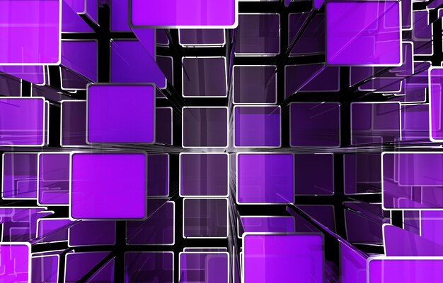 Purple cubes abstract