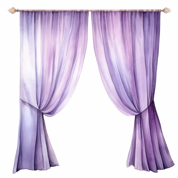 紫色のカーテンと白い背景のジェネレーティブ アイ