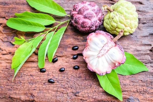 Purple custard apple fruit