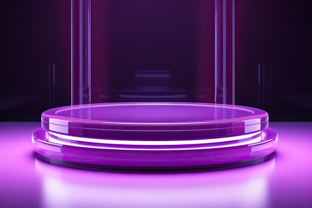 Photo purple cylinder display on stage background