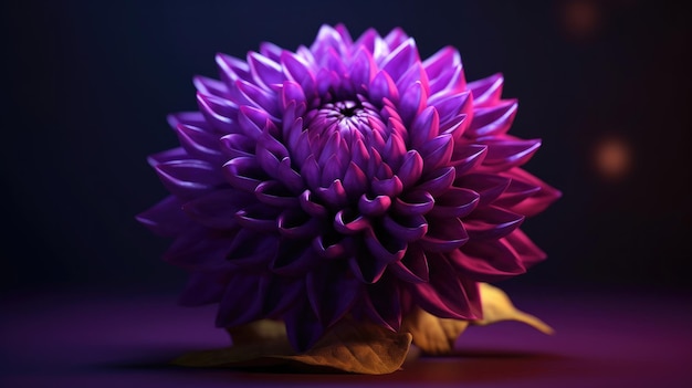 Purple dahlia flower on a dark background