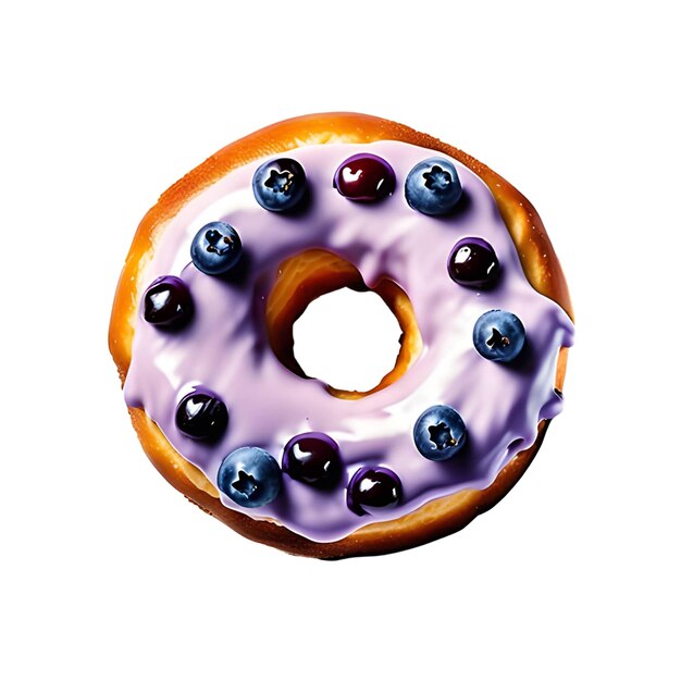 Purple Delicious Donut met frosting op een witte achtergrond