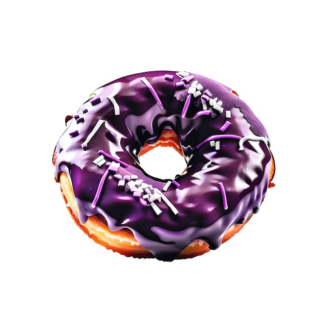 Purple Delicious Donut met frosting op een witte achtergrond