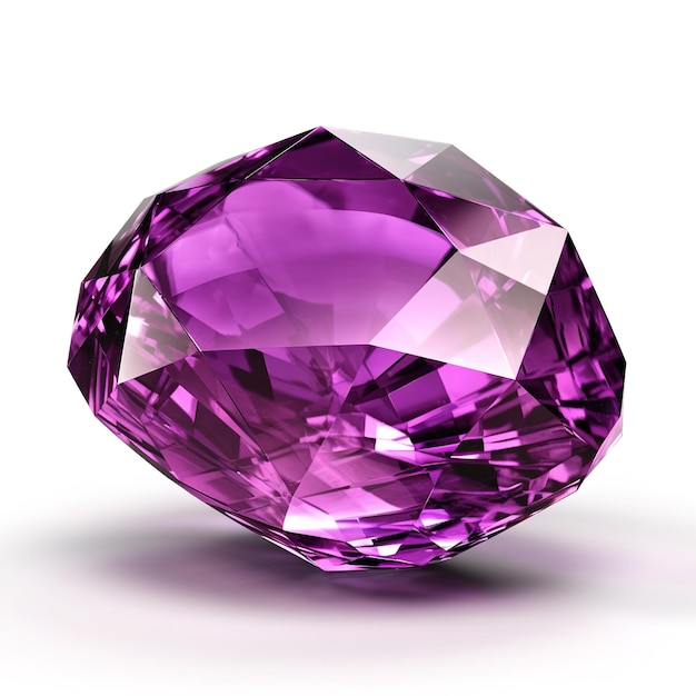Premium AI Image | A purple diamond is displayed on a white background.