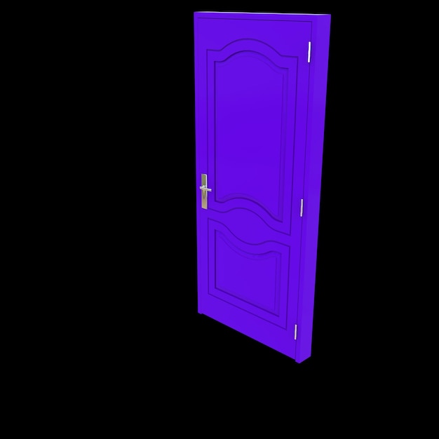 Photo purple door a doorway uncovered against a backdrop of isolated white color