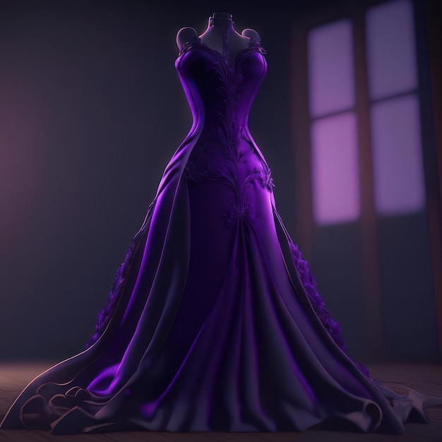 Фиолетовое платье Изображение, созданное ИИ