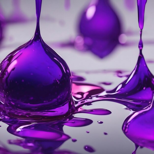 Purple drop of paint closeup generative ai