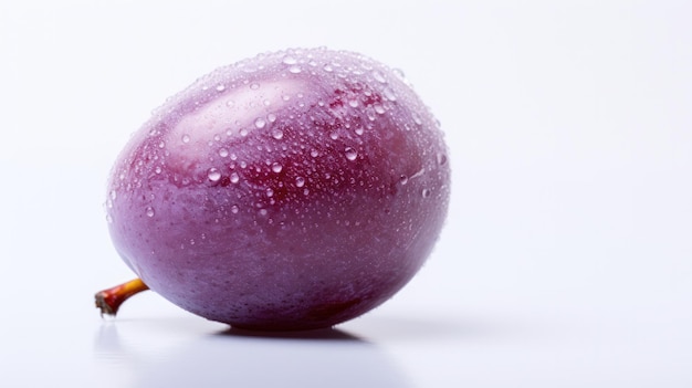 Foto un uovo viola con gocce d'acqua sopra