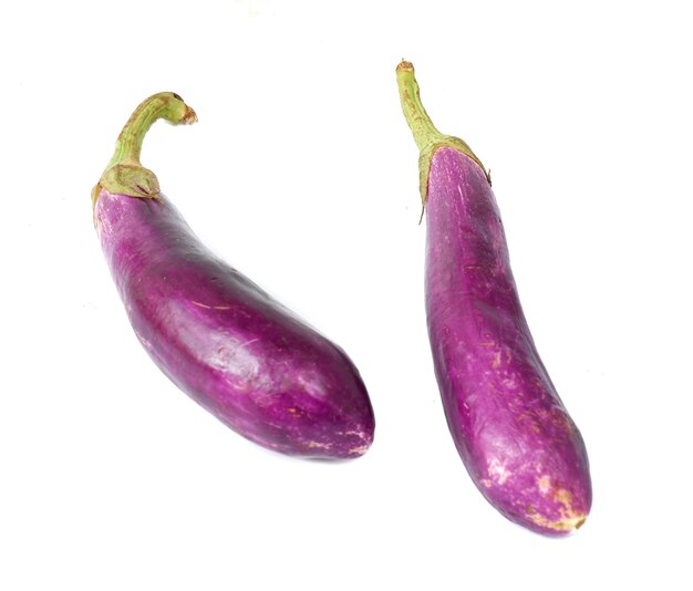 Purple eggplant isolated on a white background