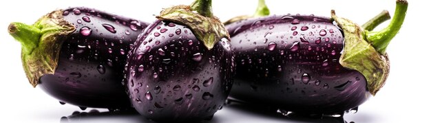 A purple eggplant with water droplets on it