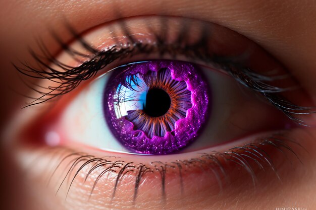 Purple eye close up photo