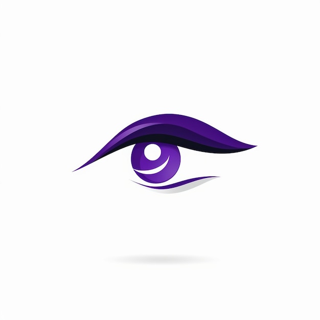 Photo a purple eye with a purple eye and a logo of a woman's eye.