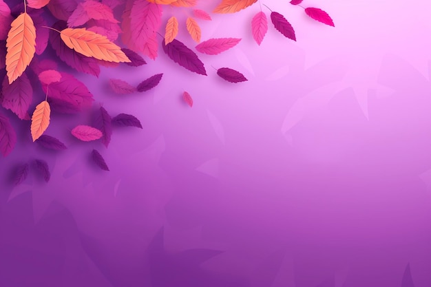 Purple falling autumn leaves background
