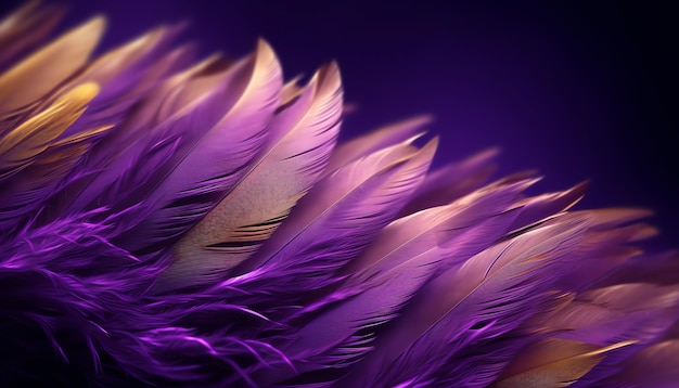 Purple feathers with the word feathers on it