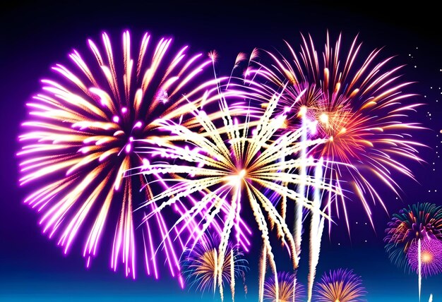 Purple firework celebrate anniversary happy new year 2024