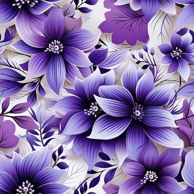 Purple floral seamless pattern background