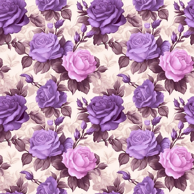 紫の花のシームレスなパターン