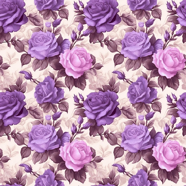 Purple Floral Seamless Pattern