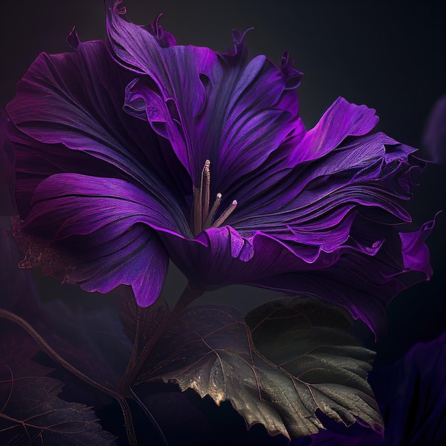 Purple flower close up by Generative AI