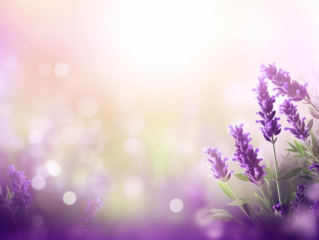 A purple flower is in the foreground with a blurry background.