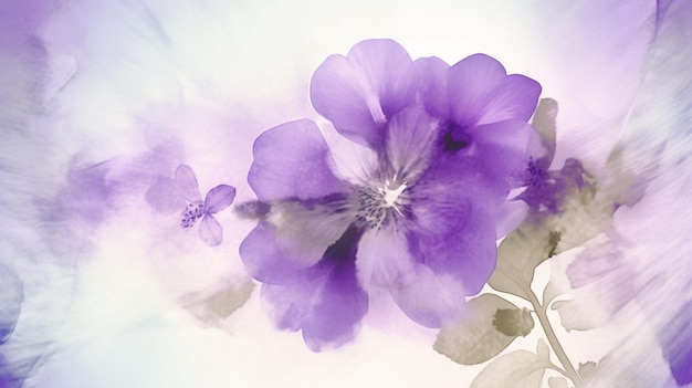 Foto un fiore viola con sopra una farfalla