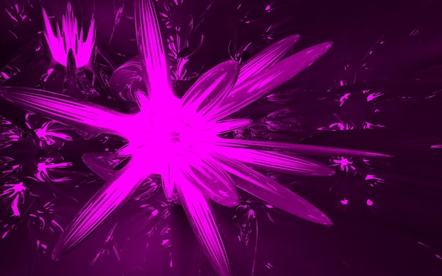 A purple flower with a white star in the middle.