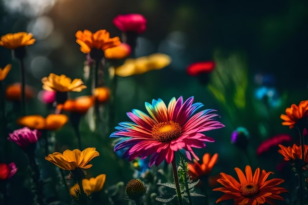 A purple flower with the word wild in the background