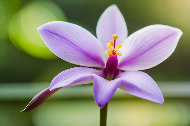 紫色の花と黄色い茎