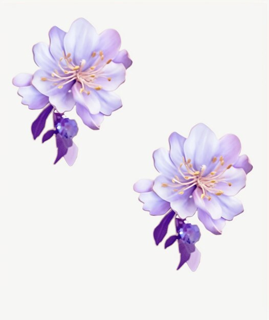 purple flowers are on a white background with purple leaves generative ai