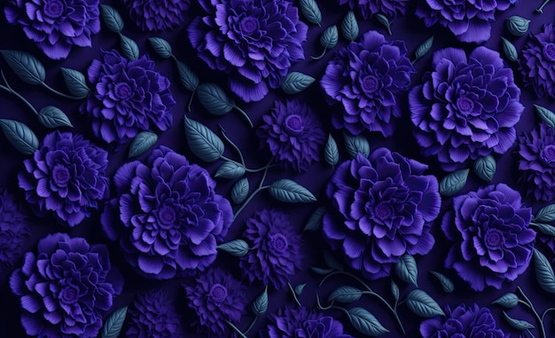 Purple flowers on a dark background