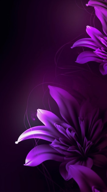 Purple flowers on a dark background