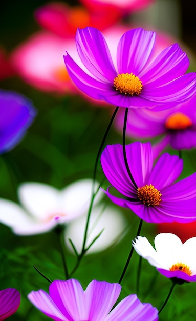 Purple flowers in the garden wallpapers