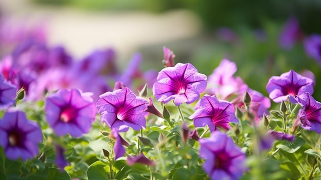 Purple flowers in a garden