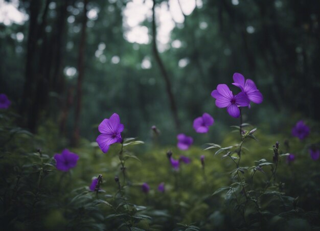 Foto un giardino di fiori viola