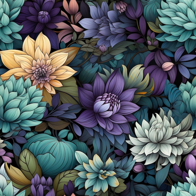 Purple Flowers Pattern