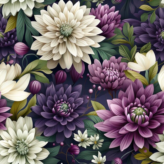 Purple Flowers Pattern