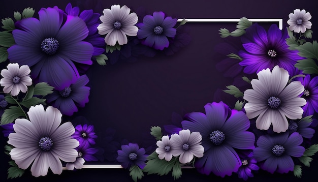 Purple flowers on a purple background