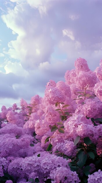 purple flowers in the sky