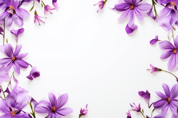 Foto fiori viola su uno sfondo bianco