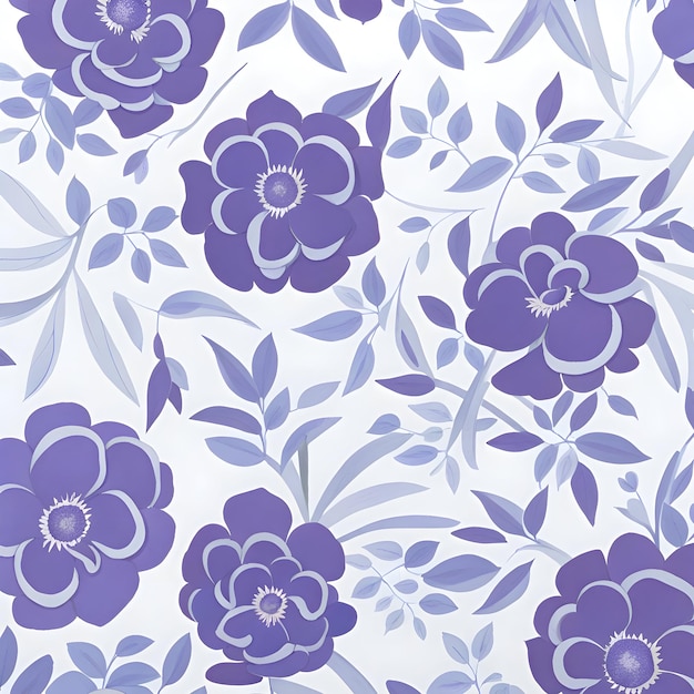 Purple flowers on white background