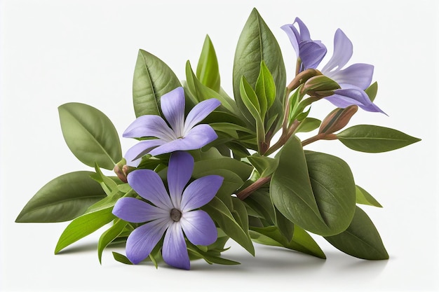 Purple flowers on a white background