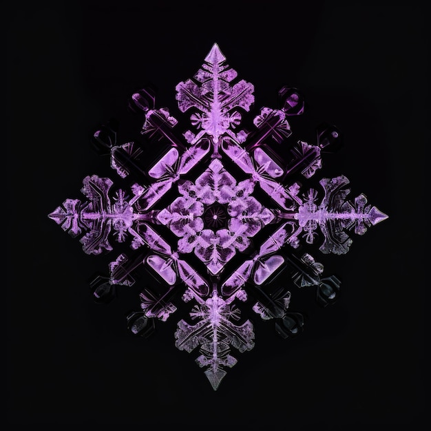 Photo a purple fractal is made up of crystals