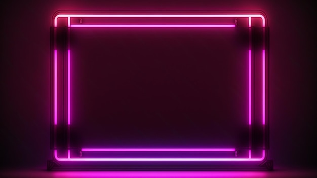 a purple frame with a border of neon lights.