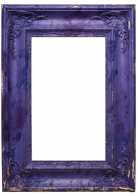 A purple frame with a floral design on the top