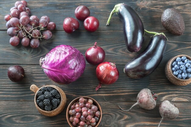 Purple fruits and vegetables