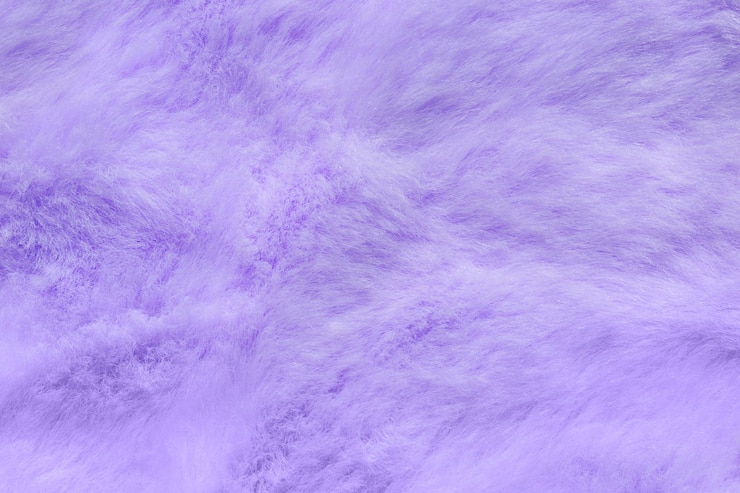 Photo purple fur texture top view lilac fluffy fabric coat background winter fashion violet color trend